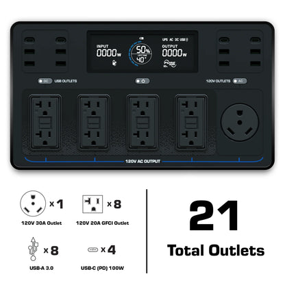 2000 Watt 1843 Wh Lifepo4 Portable Battery Backup Power Station