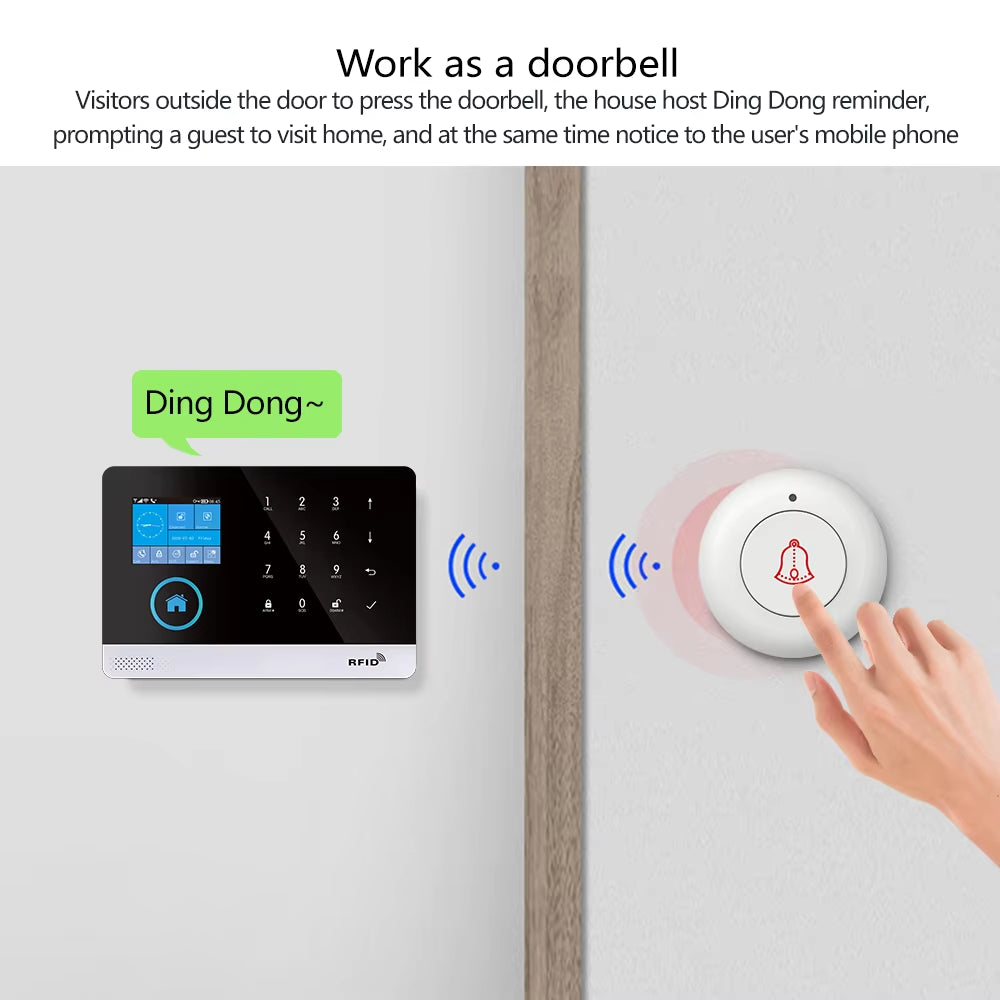 Wireless Security-Protection Wifi+Gsm/4G&2G Smart Home&Tuya App Alexa Home Security Alarm System 433Mhz Remote Operation