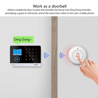 Wireless Security-Protection Wifi+Gsm/4G&2G Smart Home&Tuya App Alexa Home Security Alarm System 433Mhz Remote Operation
