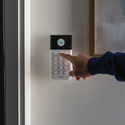 Smart Home Security System (7 Pc.) with Base Station, Siren, Keypad, Motion Sensor, 3 Entry Sensors, and Key Fob